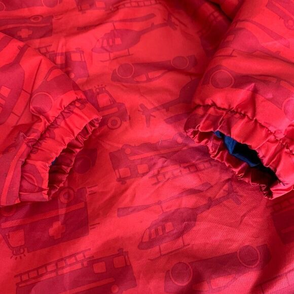 Carter's kids spring jacket, fleece lined, weather resistant, red/navy, Sz 7 - Picture 5 of 8
